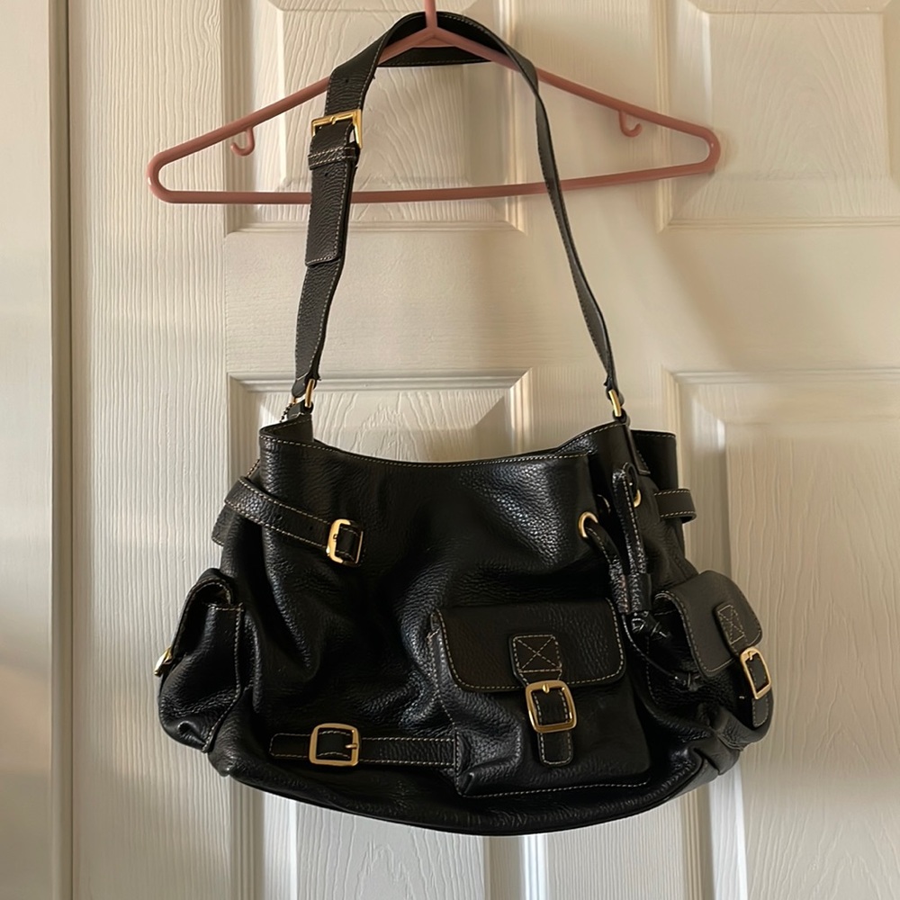 Maxx New York pebbled black leather bag